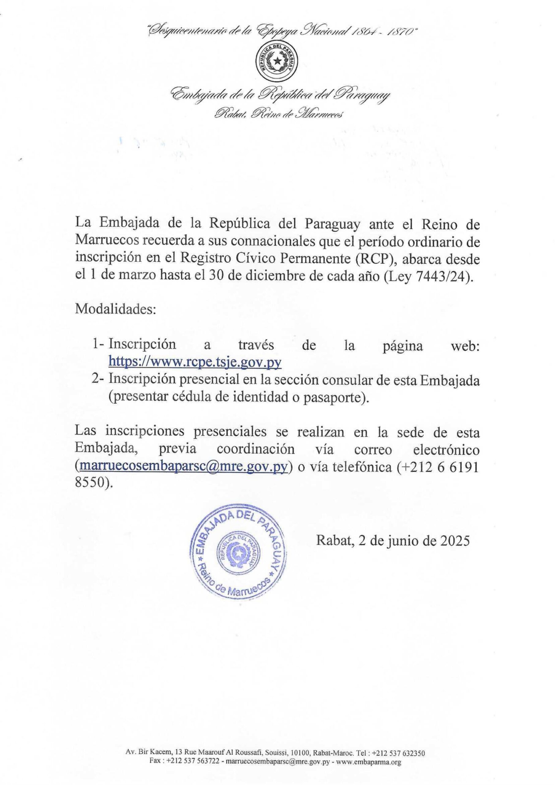 En este momento estás viendo Inscripción al Registro Cívico Permanente de Paraguayos Residentes en el Extranjero – RCPE